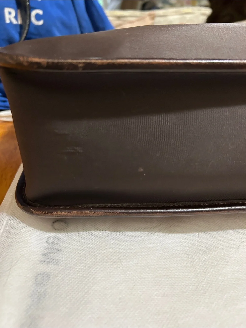 Burberry Dark Brown Leather Briefcase with Top Handles
